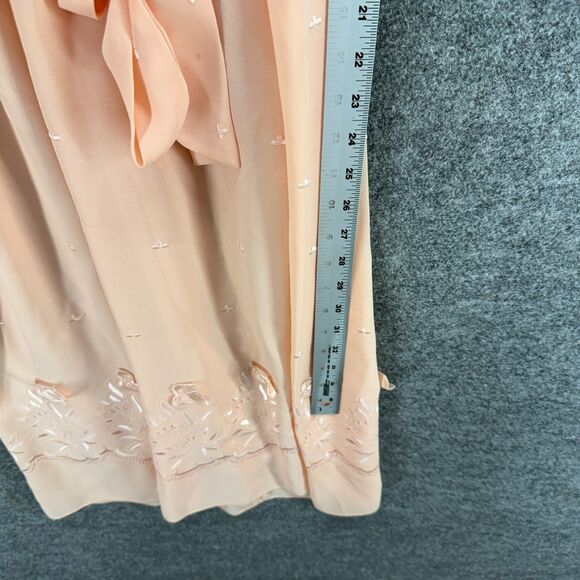 Unbranded Dress Women M Medium Pink Floral Embroidered Sheath Midi Belted Zipper - Picture 4 of 5